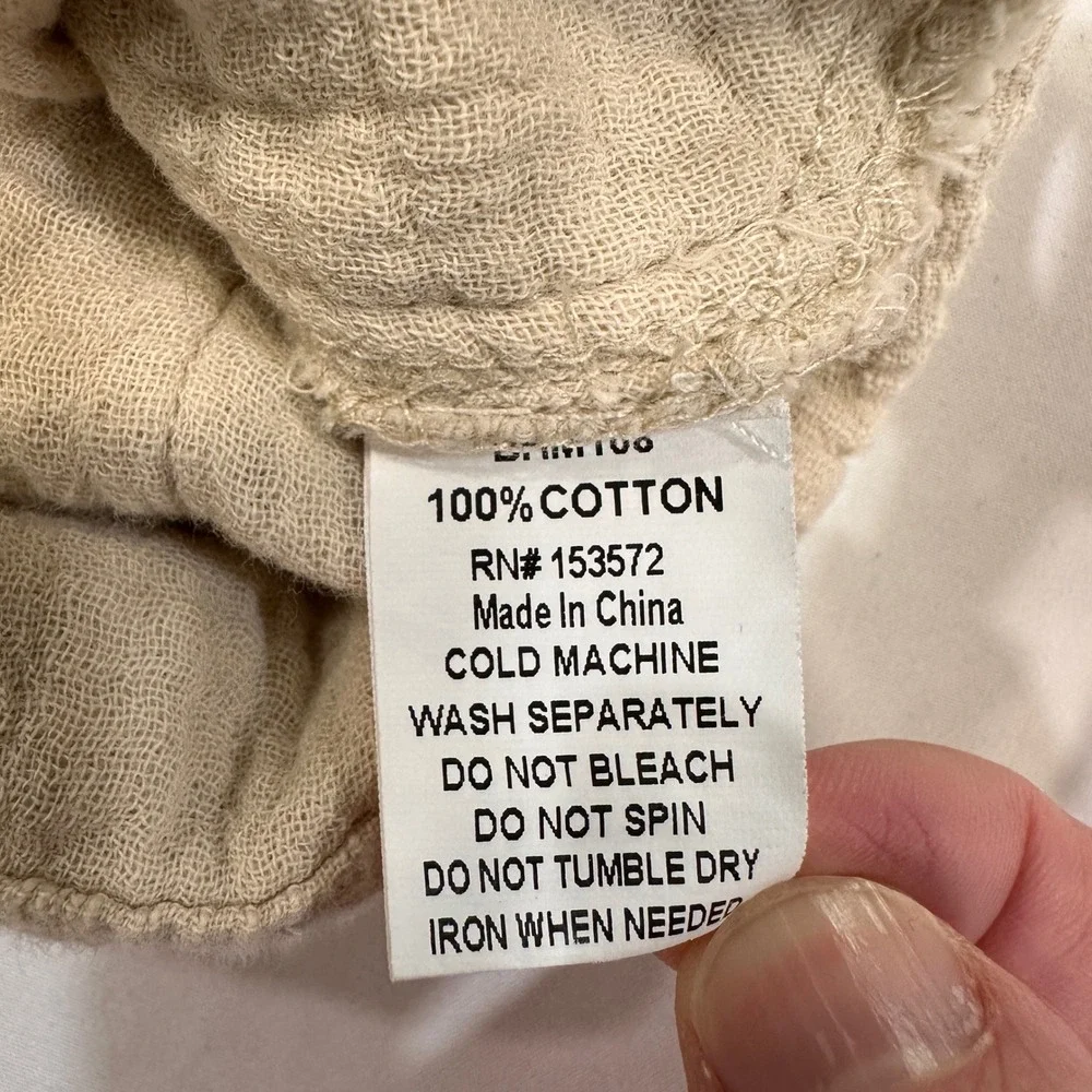 Bohme‎ Cotton Gauze Sleeveless Romper Women Size S Beige Button Front | Coastal